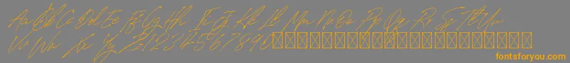 SignatureVP PersonalUse Font – Orange Fonts on Gray Background