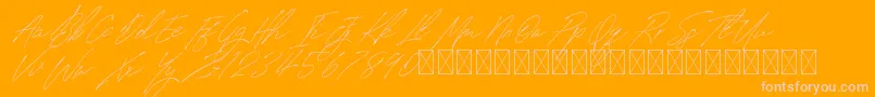 SignatureVP PersonalUse-Schriftart – Rosa Schriften auf orangefarbenem Hintergrund