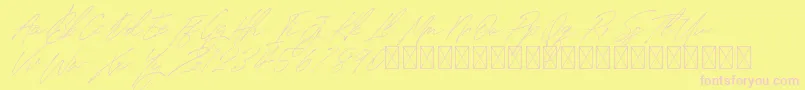 SignatureVP PersonalUse-Schriftart – Rosa Schriften auf gelbem Hintergrund