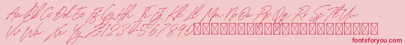 SignatureVP PersonalUse-Schriftart – Rote Schriften auf rosa Hintergrund