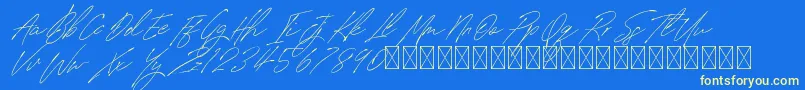 fuente SignatureVP PersonalUse – Fuentes Amarillas Sobre Fondo Azul