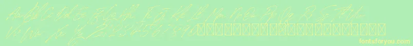 SignatureVP PersonalUse Font – Yellow Fonts on Green Background