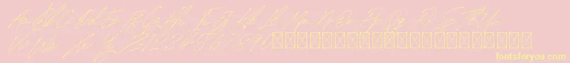 Weitere Informationen zur SignatureVP PersonalUse-Schriftart SignatureVP PersonalUse-Schriftart – Gelbe Schriften auf rosa Hintergrund