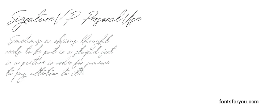 SignatureVP PersonalUse Font