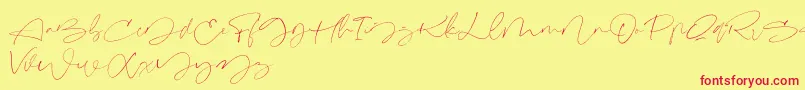 Signeritta Font – Red Fonts on Yellow Background