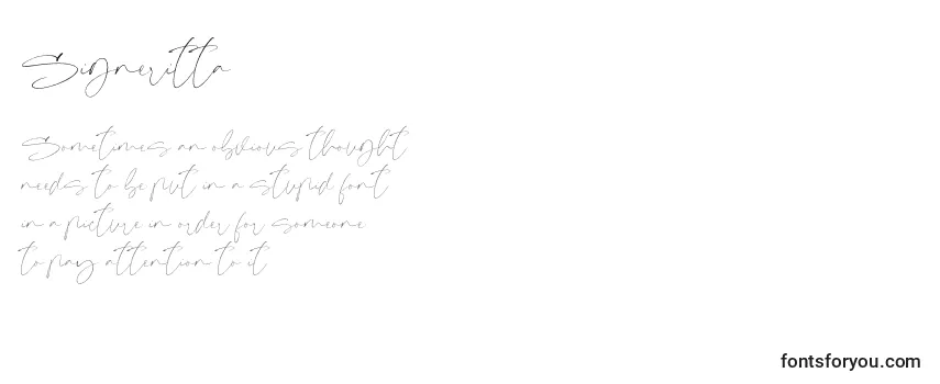 Schriftart Signeritta