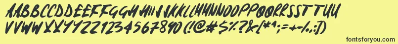 Signoff Font – Black Fonts on Yellow Background