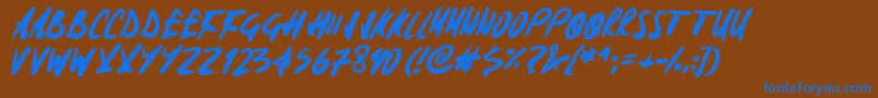 Signoff Font – Blue Fonts on Brown Background