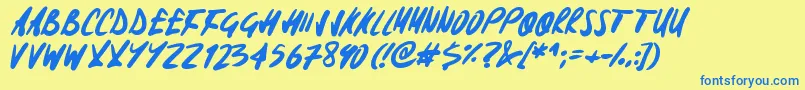 Signoff Font – Blue Fonts on Yellow Background