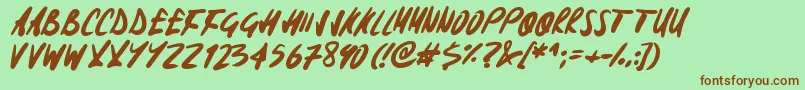 Signoff Font – Brown Fonts on Green Background