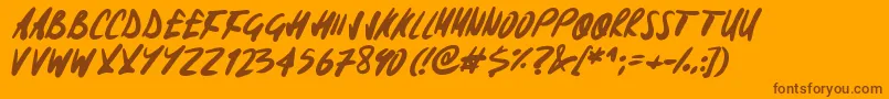 Signoff Font – Brown Fonts on Orange Background