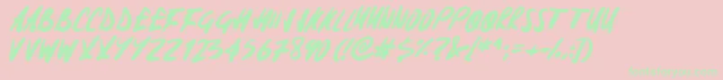 Signoff Font – Green Fonts on Pink Background