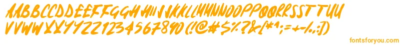 Signoff Font – Orange Fonts on White Background