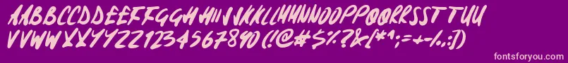 Signoff Font – Pink Fonts on Purple Background