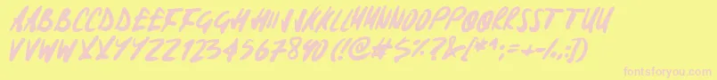 Signoff Font – Pink Fonts on Yellow Background