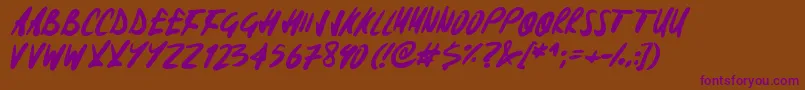 Signoff Font – Purple Fonts on Brown Background