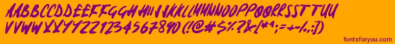Signoff Font – Purple Fonts on Orange Background