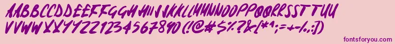 Signoff Font – Purple Fonts on Pink Background