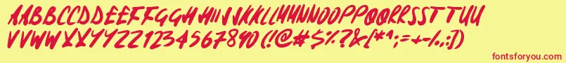 Signoff Font – Red Fonts on Yellow Background