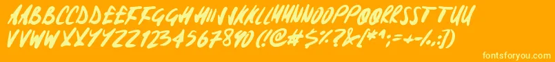 Signoff Font – Yellow Fonts on Orange Background