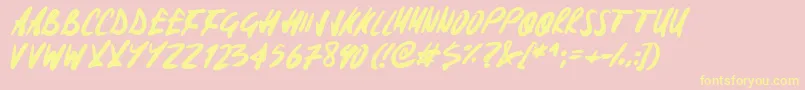 Signoff Font – Yellow Fonts on Pink Background