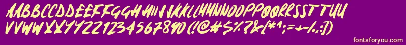 Signoff Font – Yellow Fonts on Purple Background