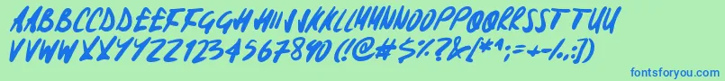 Signoff Font – Blue Fonts on Green Background