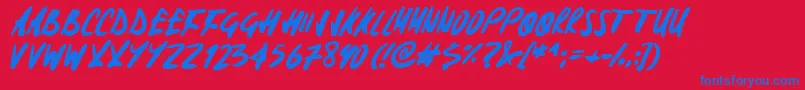 Signoff Font – Blue Fonts on Red Background