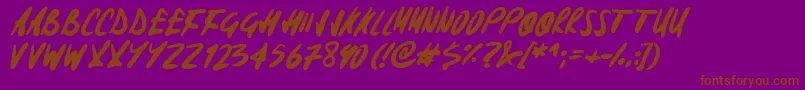 Signoff-Schriftart – Braune Schriften auf violettem Hintergrund