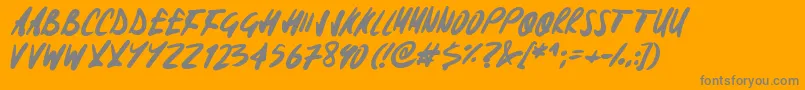 Signoff-Schriftart – Graue Schriften auf orangefarbenem Hintergrund