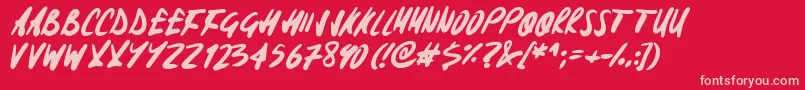 Signoff Font – Pink Fonts on Red Background