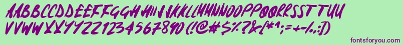 Signoff Font – Purple Fonts on Green Background
