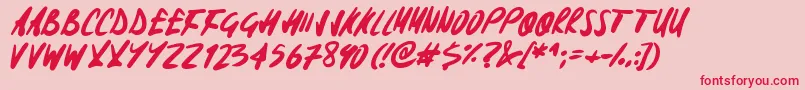 Signoff-Schriftart – Rote Schriften auf rosa Hintergrund