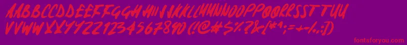 Signoff Font – Red Fonts on Purple Background