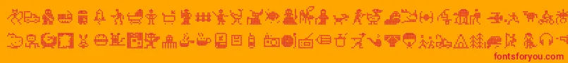Signotek Font – Red Fonts on Orange Background