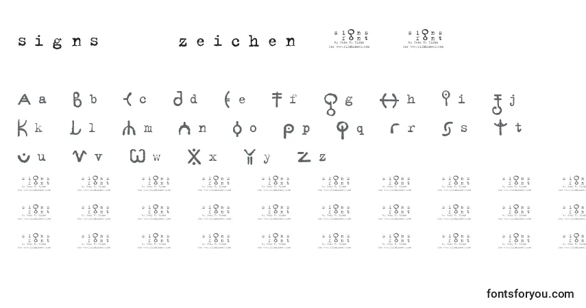 Шрифт Signs   zeichen 2 0 – алфавит, цифры, специальные символы