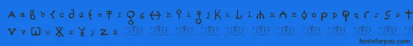 Fonte signs   zeichen 2 0 – fontes pretas em um fundo azul