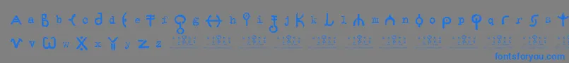 signs   zeichen 2 0-Schriftart – Blaue Schriften auf grauem Hintergrund