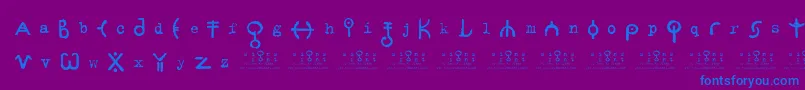 フォントsigns   zeichen 2 0 – 紫色の背景に青い文字