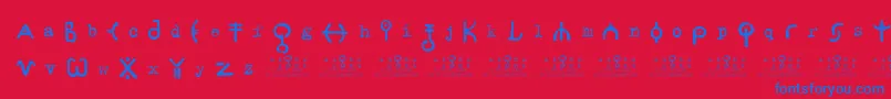 signs   zeichen 2 0-Schriftart – Blaue Schriften auf rotem Hintergrund