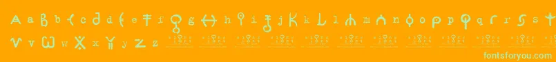 signs   zeichen 2 0-Schriftart – Grüne Schriften auf orangefarbenem Hintergrund