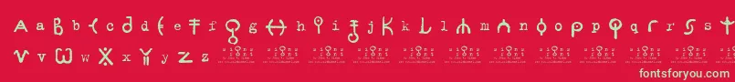 signs   zeichen 2 0-Schriftart – Grüne Schriften auf rotem Hintergrund