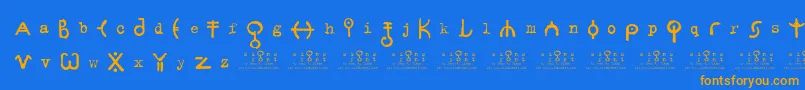 signs   zeichen 2 0 Font – Orange Fonts on Blue Background