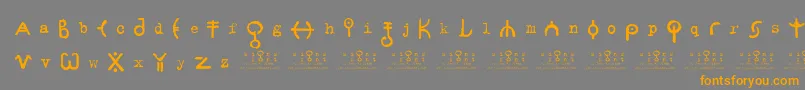signs   zeichen 2 0-Schriftart – Orangefarbene Schriften auf grauem Hintergrund