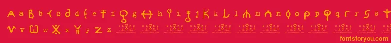 signs   zeichen 2 0 Font – Orange Fonts on Red Background