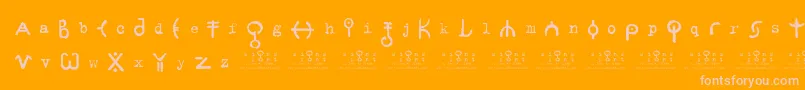 signs   zeichen 2 0-Schriftart – Rosa Schriften auf orangefarbenem Hintergrund