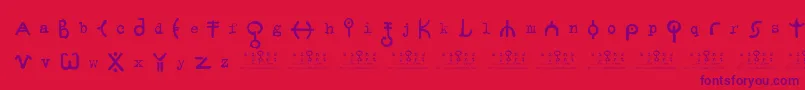 signs   zeichen 2 0 Font – Purple Fonts on Red Background
