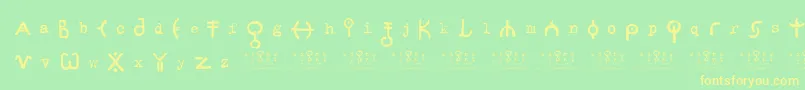 signs   zeichen 2 0-Schriftart – Gelbe Schriften auf grünem Hintergrund