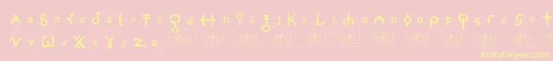 signs   zeichen 2 0 Font – Yellow Fonts on Pink Background