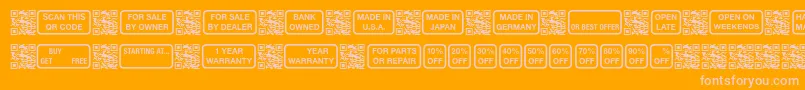 SignsforAdvertising-fontti – vaaleanpunaiset fontit oranssilla taustalla